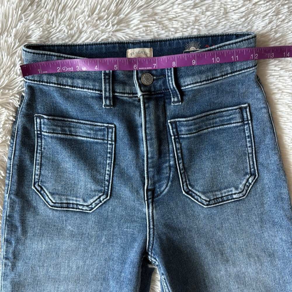 FAHERTY wide leg jean stretch terry patch pocket ankle pant  size 24 - Picture 10 of 13